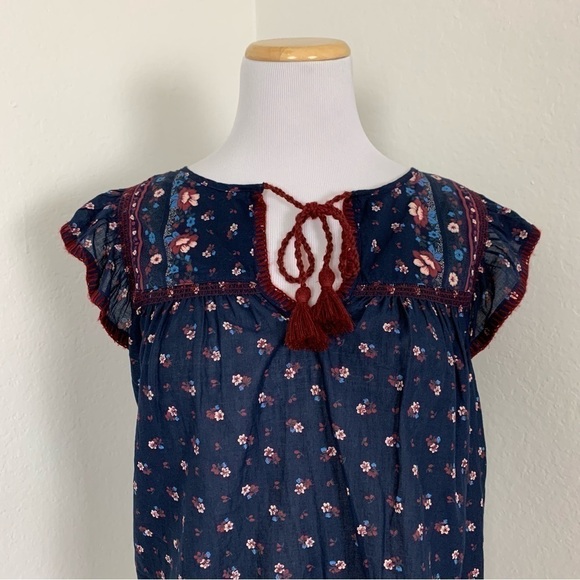 𝅺J. Crew Point Sur Flutter Sleeve Peasant Top Size XS - Picture 12 of 15